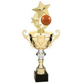 Cup Trophy, Gold with Figure & Marble Base - 14" Tall